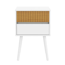 Load image into Gallery viewer, Oslo Bedside Table with 2 Drawer in White & Natural