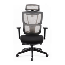 Load image into Gallery viewer, Eason High Back Fabric Seat Full Adjustable Ergonomic Office Chair In Black with Platinum Mesh Back