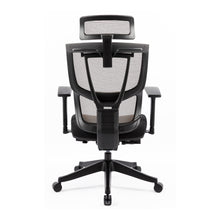 Load image into Gallery viewer, Eason High Back Fabric Seat Full Adjustable Ergonomic Office Chair In Black with Platinum Mesh Back