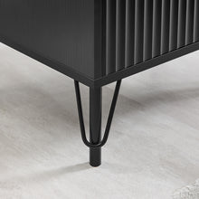 Load image into Gallery viewer, Lisa Wavy Fluted Bedside Table in Black