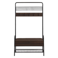 Load image into Gallery viewer, Hall Tree with Cushion Seat in Dark Brown