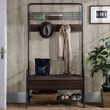 Load image into Gallery viewer, Hall Tree with Cushion Seat in Dark Brown