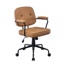 Load image into Gallery viewer, Louise Black Frame Faux Leather Home Office Chair in Brown