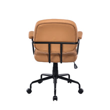Load image into Gallery viewer, Louise Black Frame Faux Leather Home Office Chair in Brown