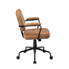 Load image into Gallery viewer, Louise Black Frame Faux Leather Home Office Chair in Brown