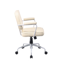 Load image into Gallery viewer, Louise White Frame Faux Leather Home Office Chair in Beige
