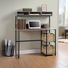 Load image into Gallery viewer, Computer Desk with Hutch in Greyish Brown