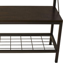 Load image into Gallery viewer, Hall Tree with Shoe Bench in Dark Brown