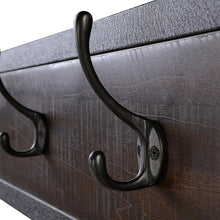 Load image into Gallery viewer, Hall Tree with Shoe Bench in Dark Brown