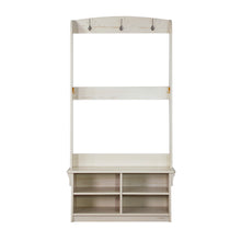 Load image into Gallery viewer, Kinman 5 shelf Hall Tree in Antique White