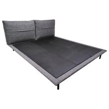 Load image into Gallery viewer, Grey Fabric Platform Bed with Headboard Pillows in Queen or King Size
