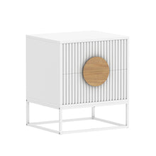 Load image into Gallery viewer, Belmonte Fluted Bedside Table in White
