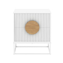 Load image into Gallery viewer, Belmonte Fluted Bedside Table in White
