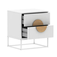 Load image into Gallery viewer, Belmonte Fluted Bedside Table in White
