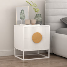 Load image into Gallery viewer, Belmonte Fluted Bedside Table in White
