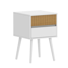 Load image into Gallery viewer, Oslo Bedside Table with 2 Drawer in White &amp; Natural
