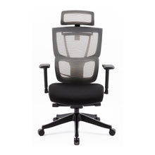 Load image into Gallery viewer, Eason High Back Fabric Seat Full Adjustable Ergonomic Office Chair In Black with Platinum Mesh Back
