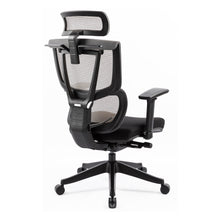 Load image into Gallery viewer, Eason High Back Fabric Seat Full Adjustable Ergonomic Office Chair In Black with Platinum Mesh Back
