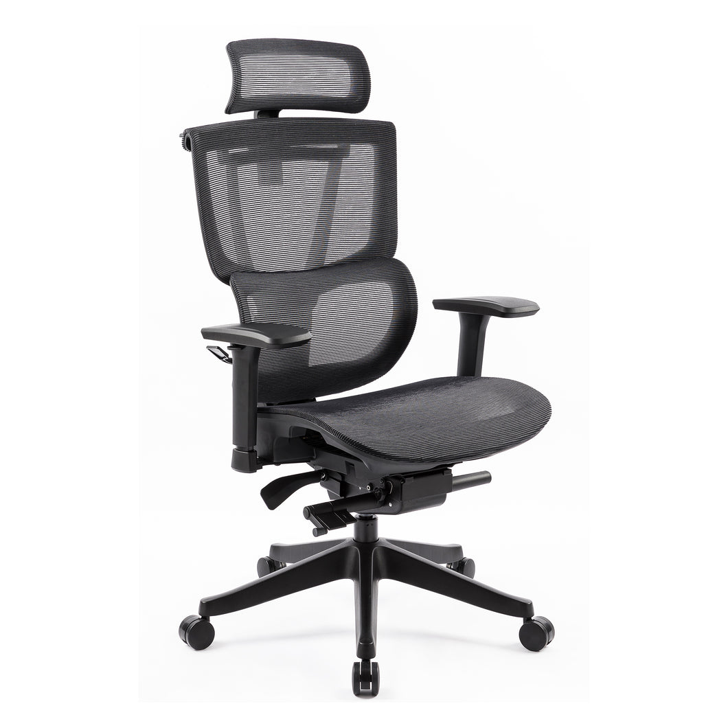 Eason High Back Full Mesh Seat Full Adjustable Ergonomic Office Chair In Black