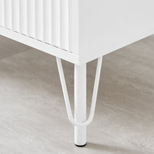 Load image into Gallery viewer, Lisa Wavy Fluted Bedside Table in White
