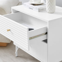 Load image into Gallery viewer, Lisa Wavy Fluted Bedside Table in White
