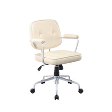 Load image into Gallery viewer, Louise White Frame Faux Leather Home Office Chair in Beige
