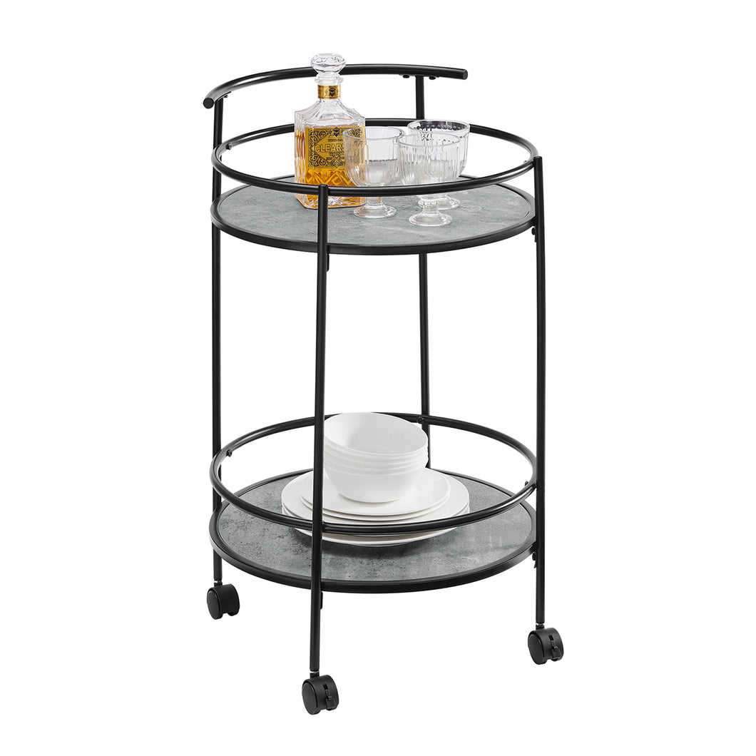 Carlly 2 Tiers Kitchen Rolling Bar Cart