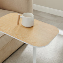 Load image into Gallery viewer, DEANNA Side Table in White and Light Oak
