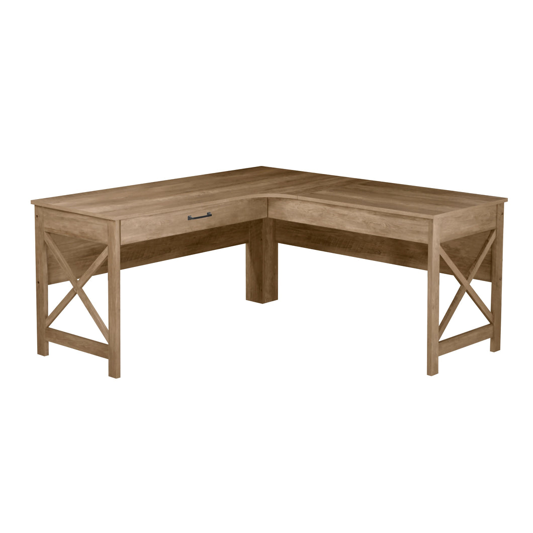 Alaska L-Desk in Rustic Oak