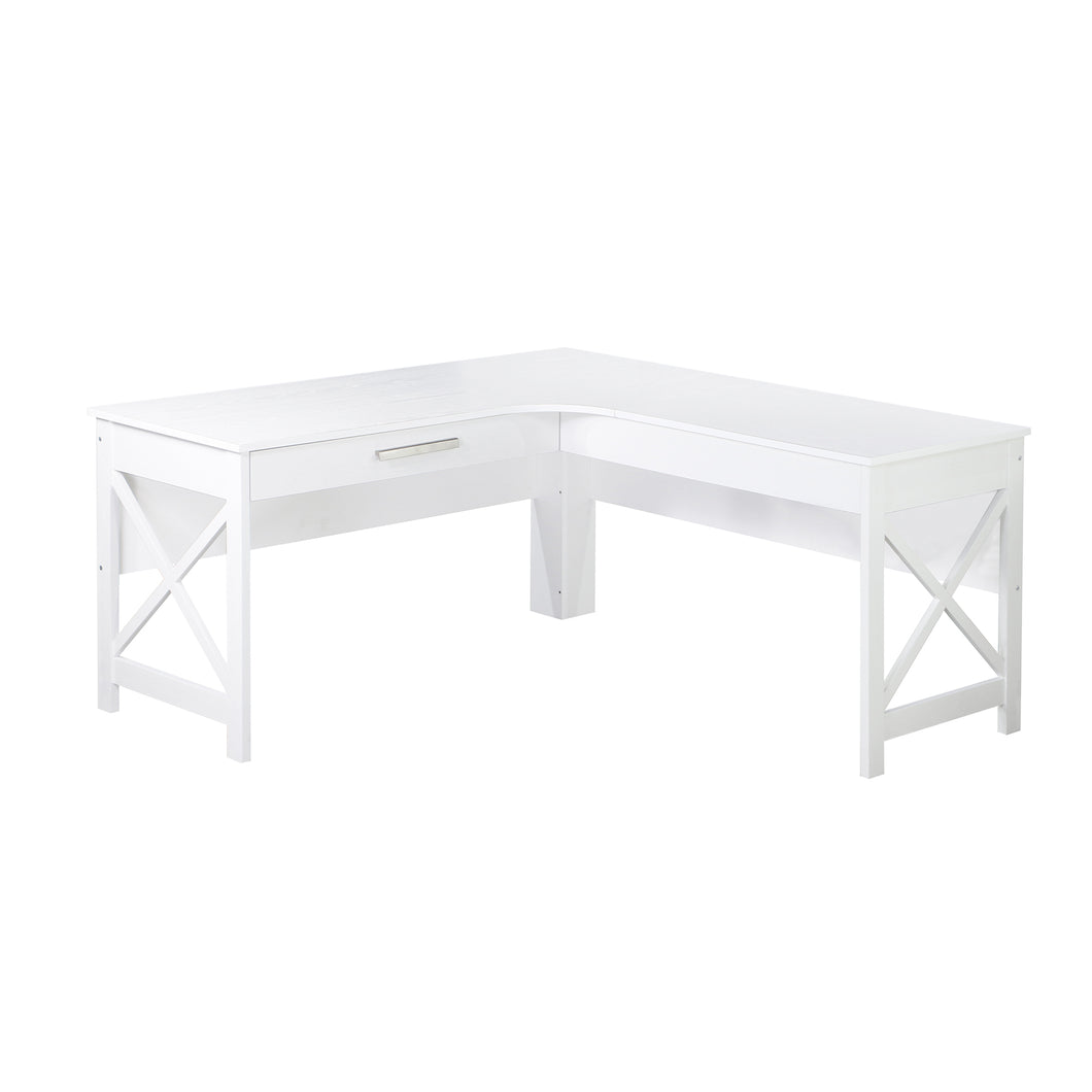 Alaska L-Desk in Distressed White