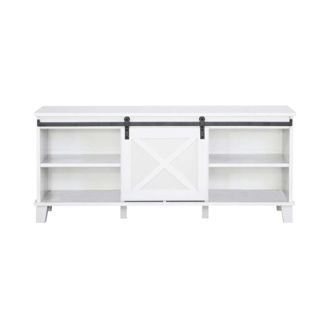 Barndoor TV Unit in White