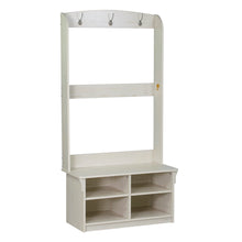 Load image into Gallery viewer, Kinman 5 shelf Hall Tree in Antique White
