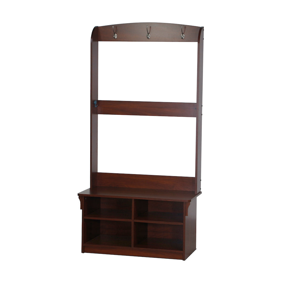 Kinman 5 shelf Hall Tree in Apple Wood