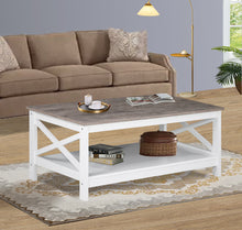 Load image into Gallery viewer, Coastal Coffee Table in White and Grey
